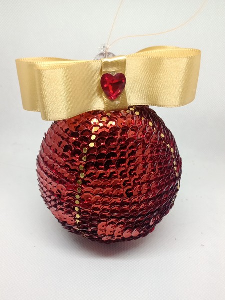 Bola de Natal Glitter Cor Vermelha 4cm Jogo com 12 Peças - 1923521